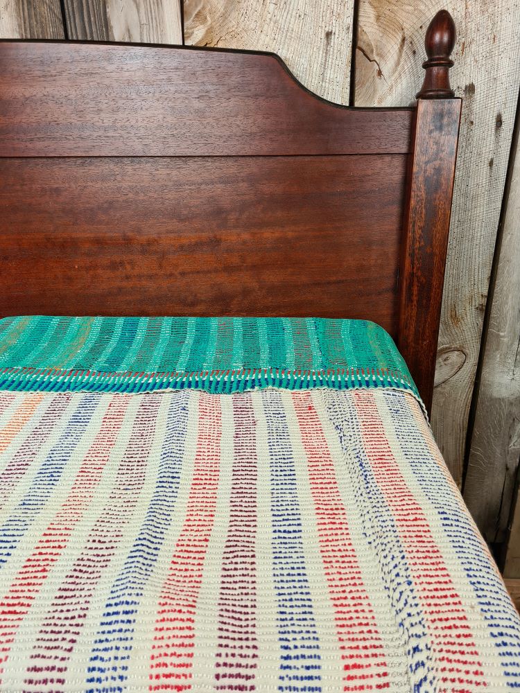 Exquisite vintage Kantha quilt featuring authentic hand-stitched Indian patchwork, responsibly sourced and perfect as unique homeware.