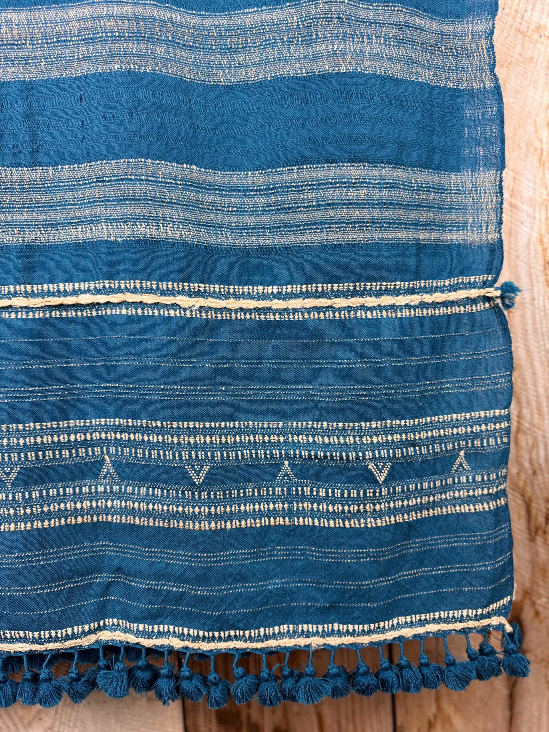 Hand woven Bhujodi scarves dyed with natural dyes, a cosy warm addition to your outfit.