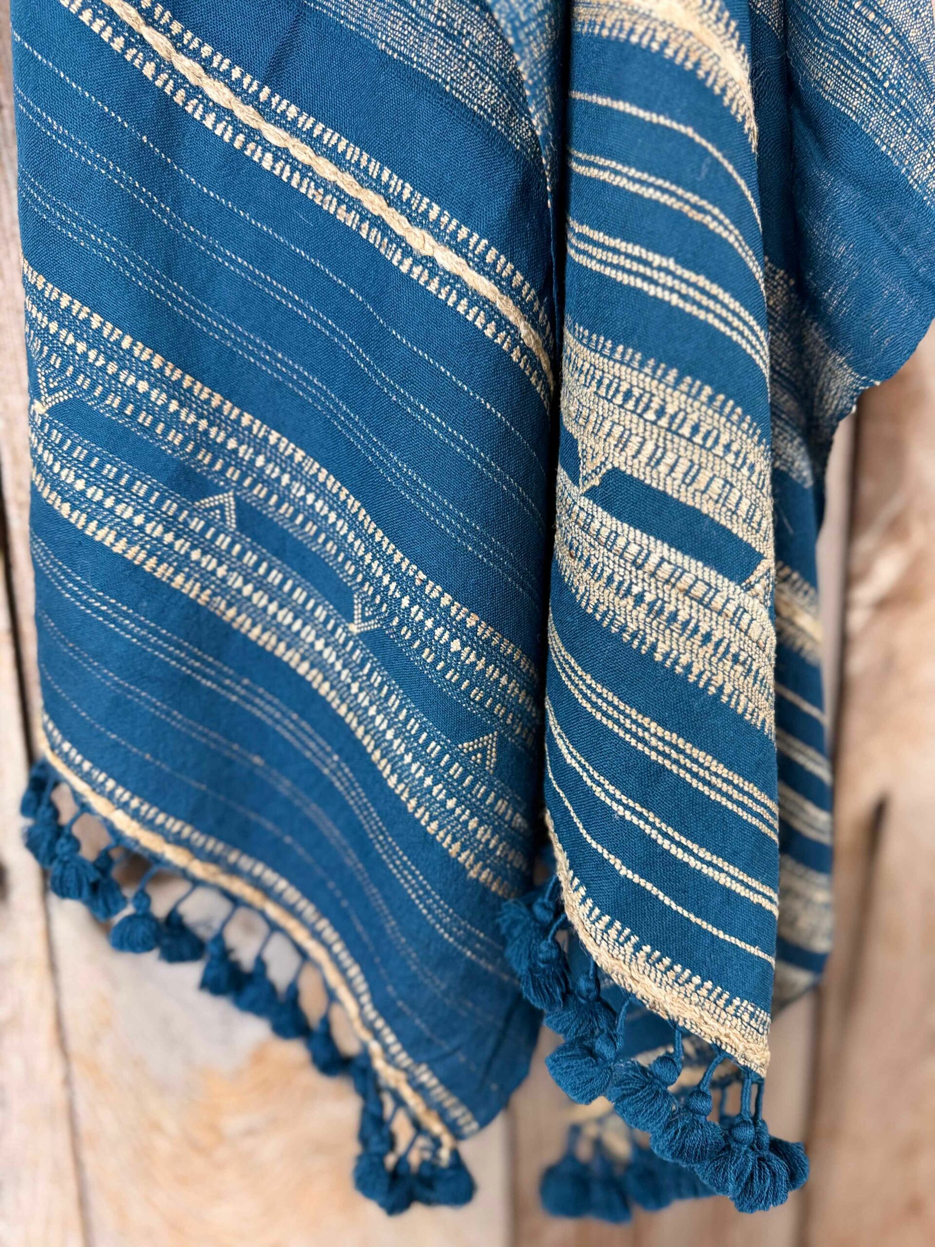 Hand woven Bhujodi scarves dyed with natural dyes, a cosy warm addition to your outfit.