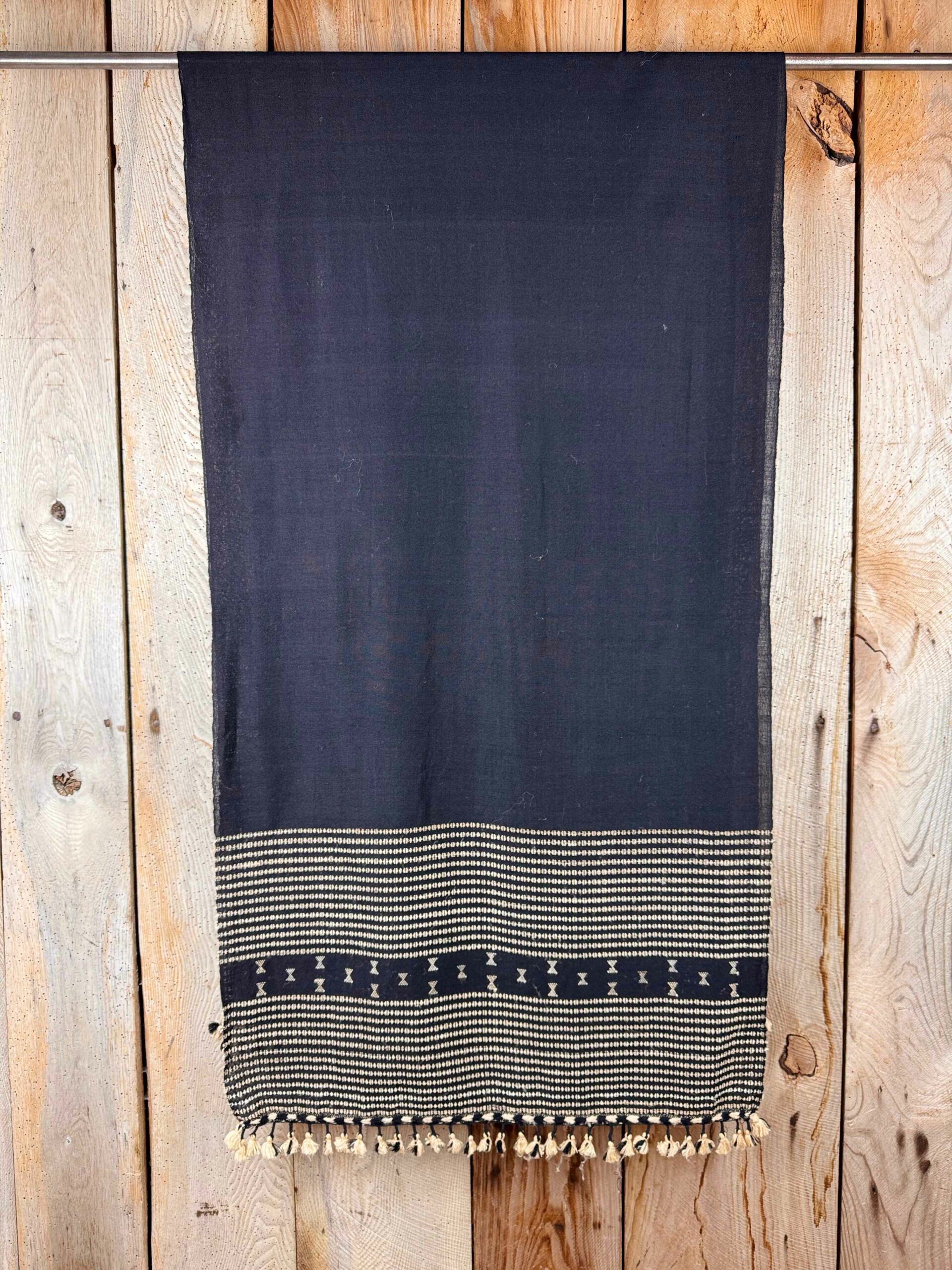 Hand woven Bhujodi scarves dyed with natural dyes, a cosy warm addition to your outfit.