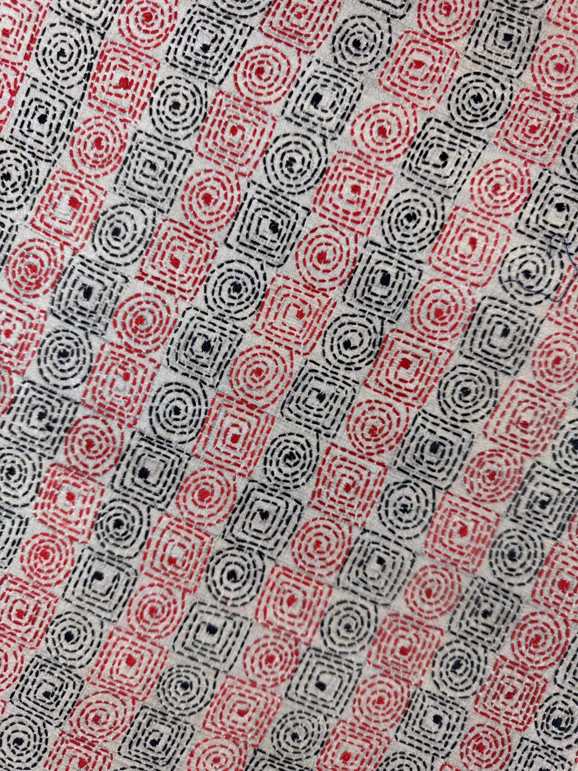 Silk scarf made from hand-stitched recycled sari silk