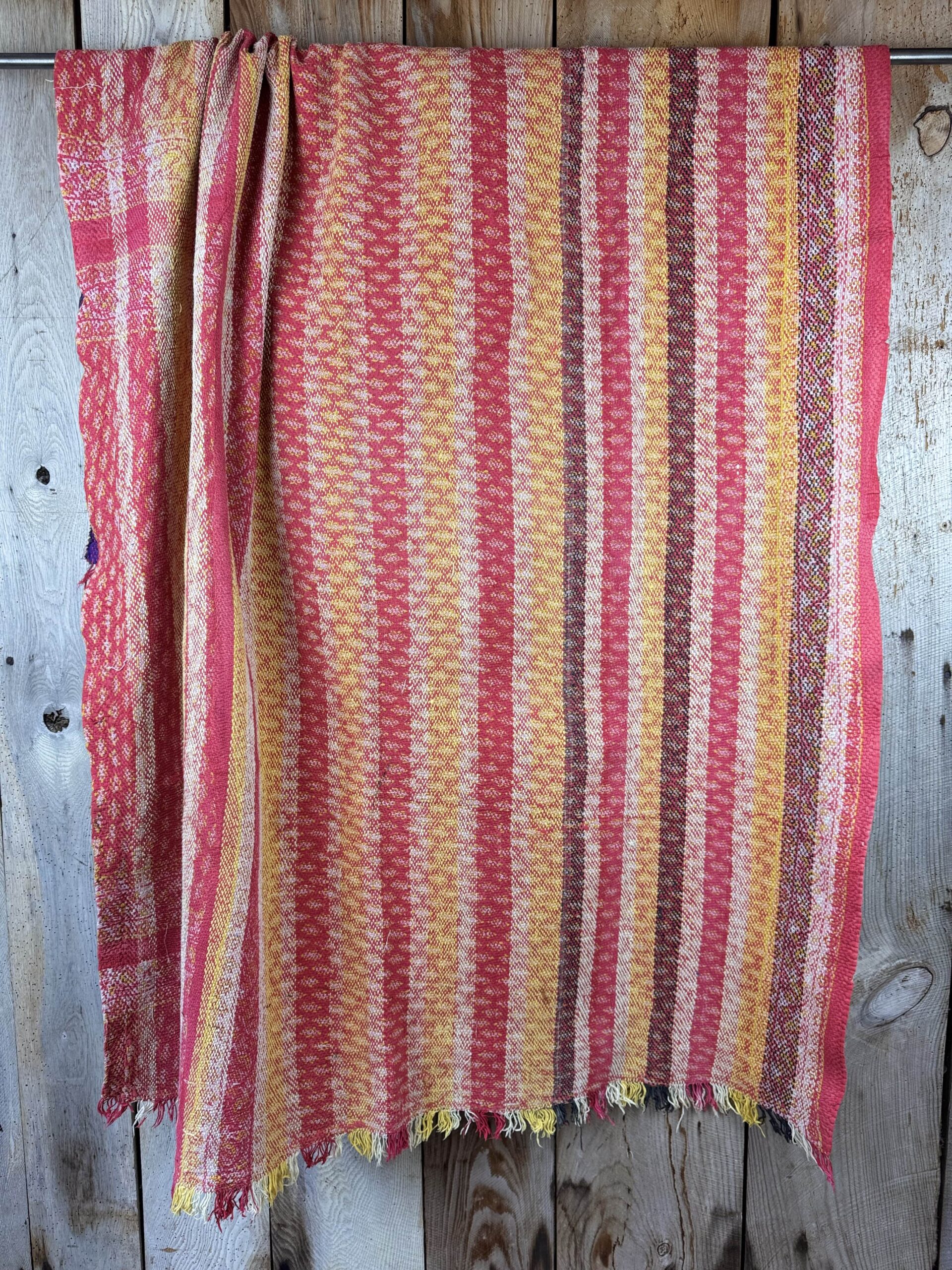 Exquisite vintage Kantha quilt featuring authentic hand-stitched Indian patchwork, responsibly sourced and perfect as unique homeware.