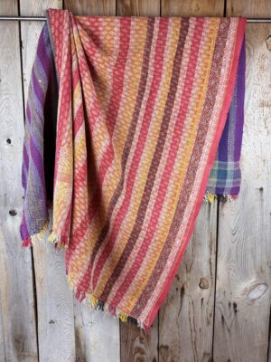 Exquisite vintage Kantha quilt featuring authentic hand-stitched Indian patchwork, responsibly sourced and perfect as unique homeware.