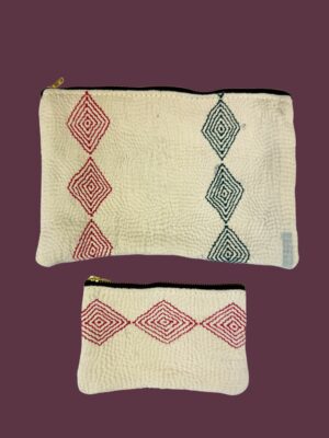Colourful cotton kantha bags, pockets and purses, great for organising the smaller things in life. Made from recycled kantha quilts for the perfect accessory.