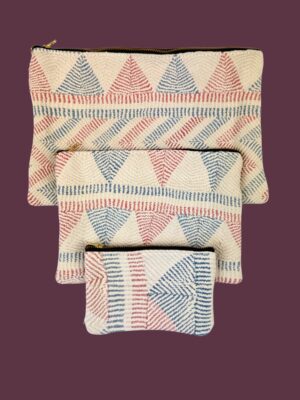 Colourful cotton kantha bags, pockets and purses, great for organising the smaller things in life. Made from recycled kantha quilts for the perfect accessory.