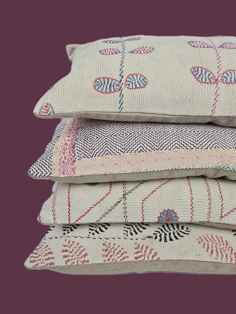 Nakshi Kantha Cushion (med bolster) - Image 3