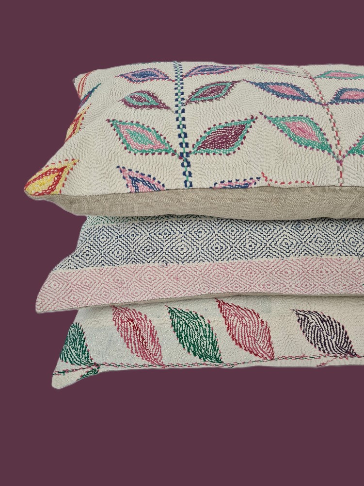 Nakshi Kantha Cushion (mini bolster) - Image 2