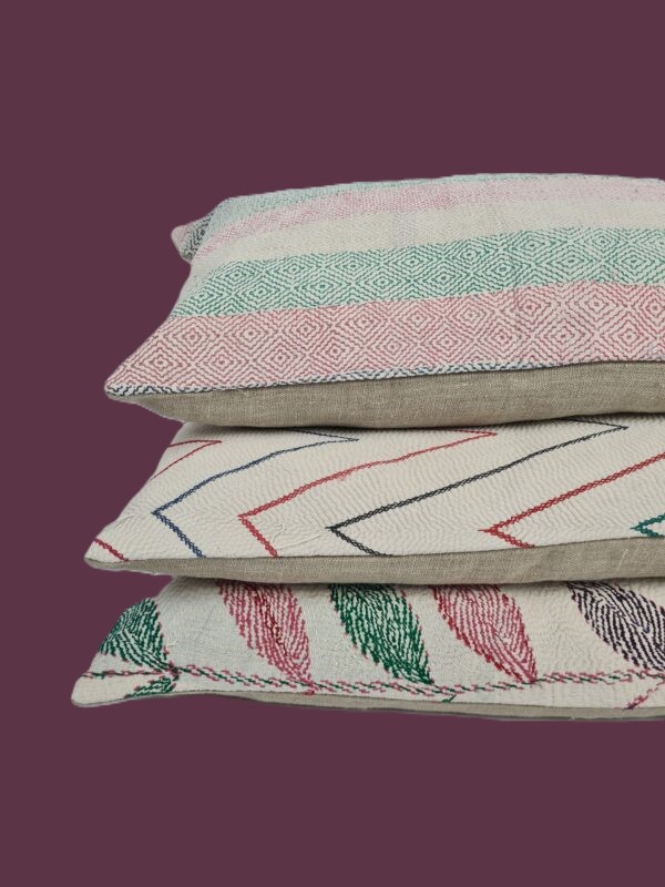 Nakshi Kantha Cushion (mini bolster) - Image 2