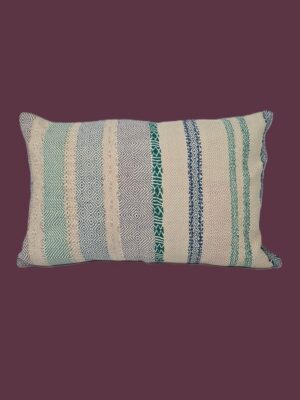 Exquisite vintage Kantha cushion featuring authentic hand-stitched Indian embroidery, responsibly sourced and perfect as unique homeware.