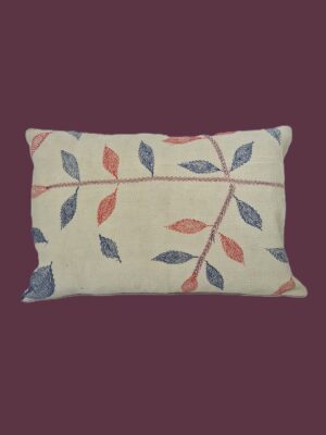 Exquisite vintage Kantha cushion featuring authentic hand-stitched Indian embroidery, responsibly sourced and perfect as unique homeware.