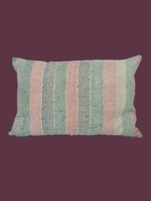 Exquisite vintage Kantha cushion featuring authentic hand-stitched Indian embroidery, responsibly sourced and perfect as unique homeware.