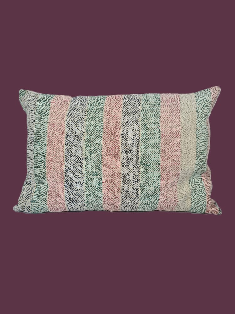Exquisite vintage Kantha cushion featuring authentic hand-stitched Indian embroidery, responsibly sourced and perfect as unique homeware.
