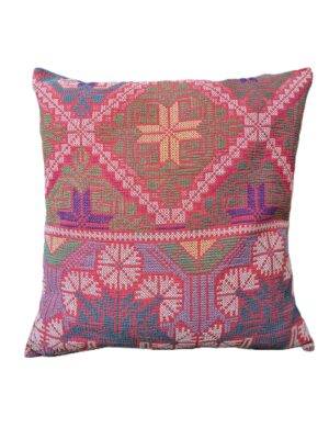 Exquisite vintage Kantha cushion featuring authentic hand-stitched Indian embroidery, responsibly sourced and perfect as unique homeware.