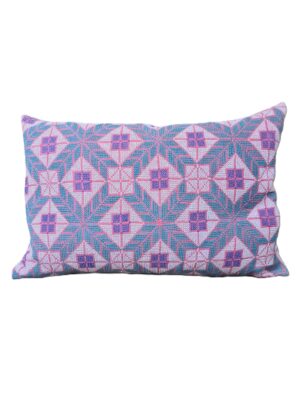 Exquisite vintage Kantha cushion featuring authentic hand-stitched Indian embroidery, responsibly sourced and perfect as unique homeware.