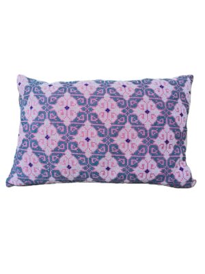 Exquisite vintage Kantha cushion featuring authentic hand-stitched Indian embroidery, responsibly sourced and perfect as unique homeware.