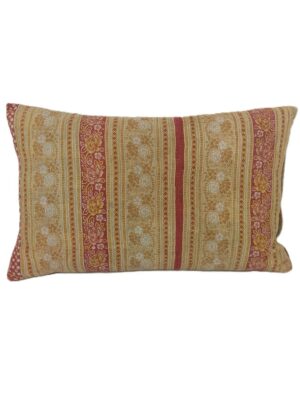 Exquisite vintage Kantha cushion featuring authentic hand-stitched Indian embroidery, responsibly sourced and perfect as unique homeware.