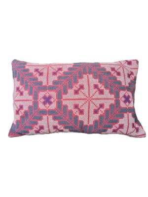 Exquisite vintage Kantha cushion featuring authentic hand-stitched Indian embroidery, responsibly sourced and perfect as unique homeware.