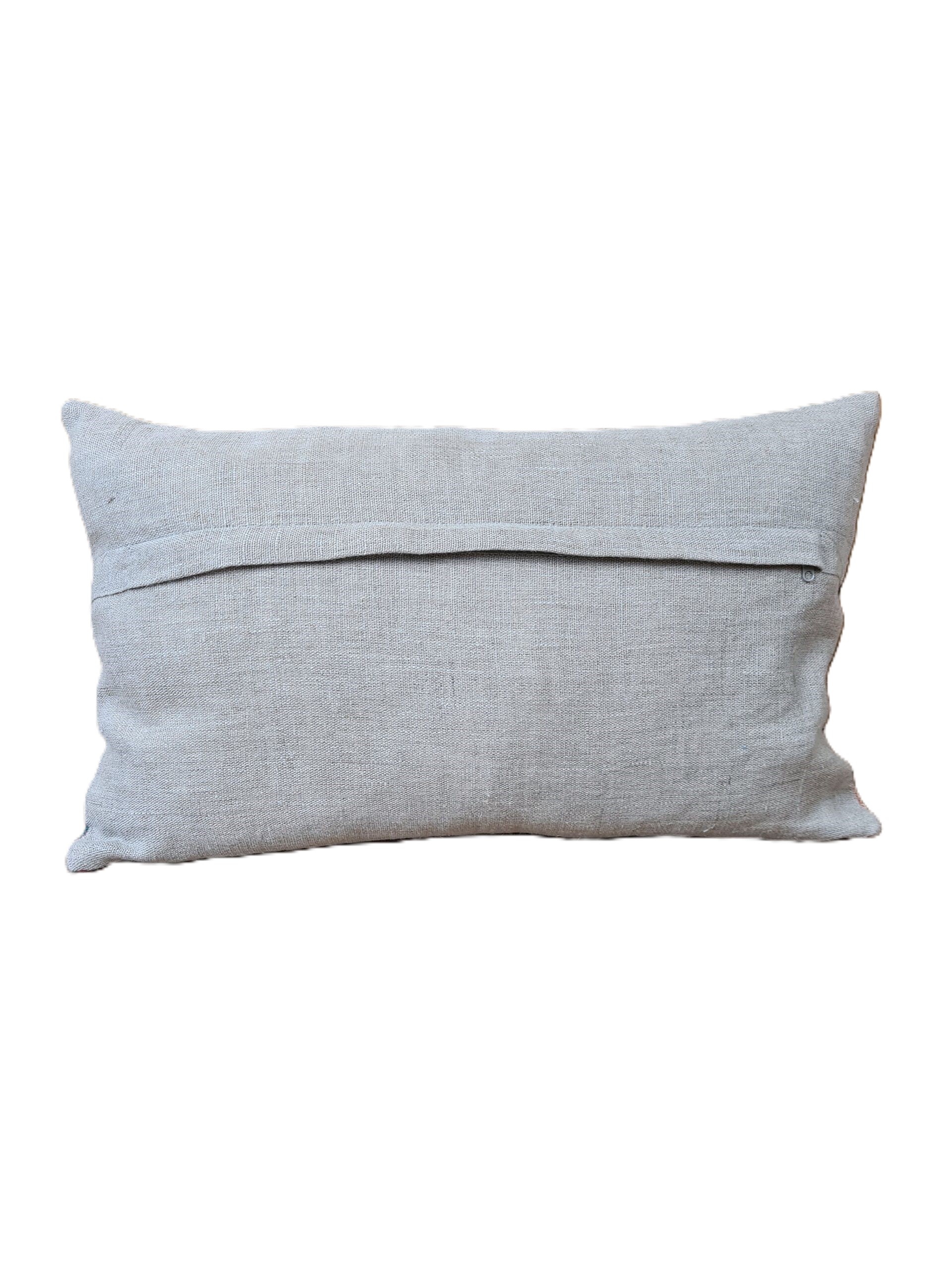 Exquisite vintage Kantha cushion featuring authentic hand-stitched Indian embroidery, responsibly sourced and perfect as unique homeware.