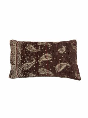 Exquisite vintage Kantha cushion featuring authentic hand-stitched Indian embroidery, responsibly sourced and perfect as unique homeware.
