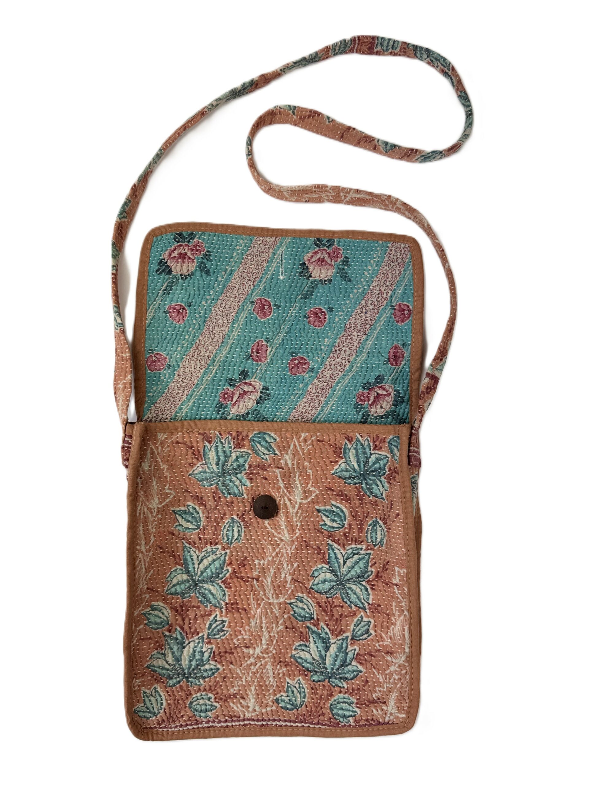Colourful cotton kantha bags, pockets and purses, great for organising the smaller things in life. Made from recycled kantha quilts for the perfect accessory.