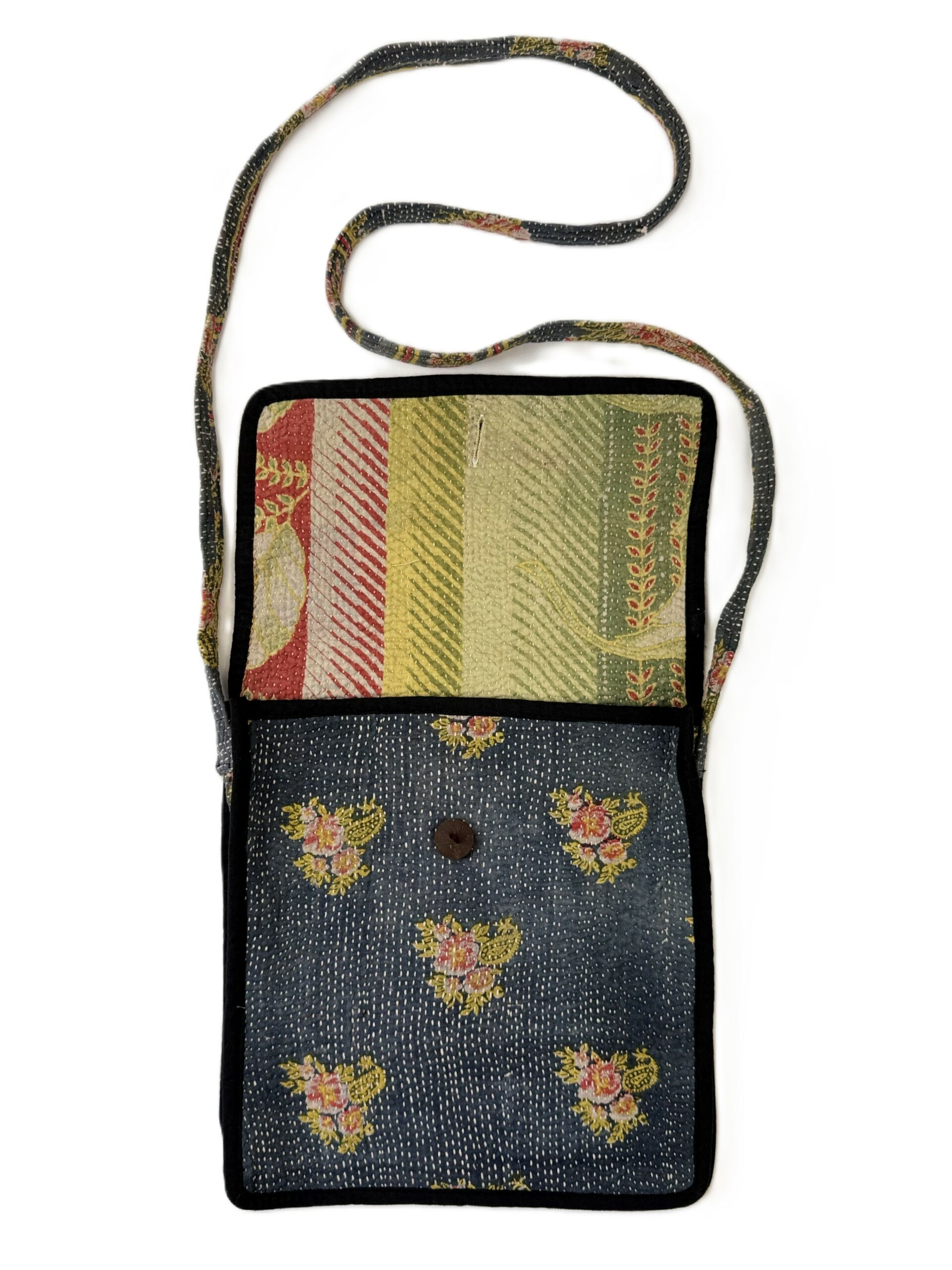 Colourful cotton kantha bags, pockets and purses, great for organising the smaller things in life. Made from recycled kantha quilts for the perfect accessory.