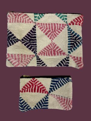 Colourful cotton kantha bags, pockets and purses, great for organising the smaller things in life. Made from recycled kantha quilts for the perfect accessory.