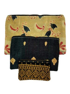 Colourful cotton kantha bags, pockets and purses, great for organising the smaller things in life. Made from recycled kantha quilts for the perfect accessory.