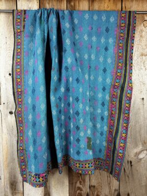 Exquisite vintage Kantha quilt featuring authentic hand-stitched Indian patchwork, responsibly sourced and perfect as unique homeware.