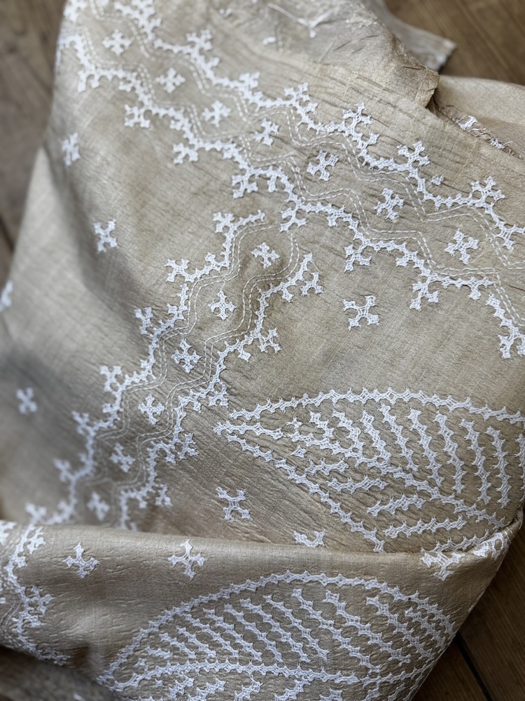 Nakshi Kantha Silk Shawl - Image 3