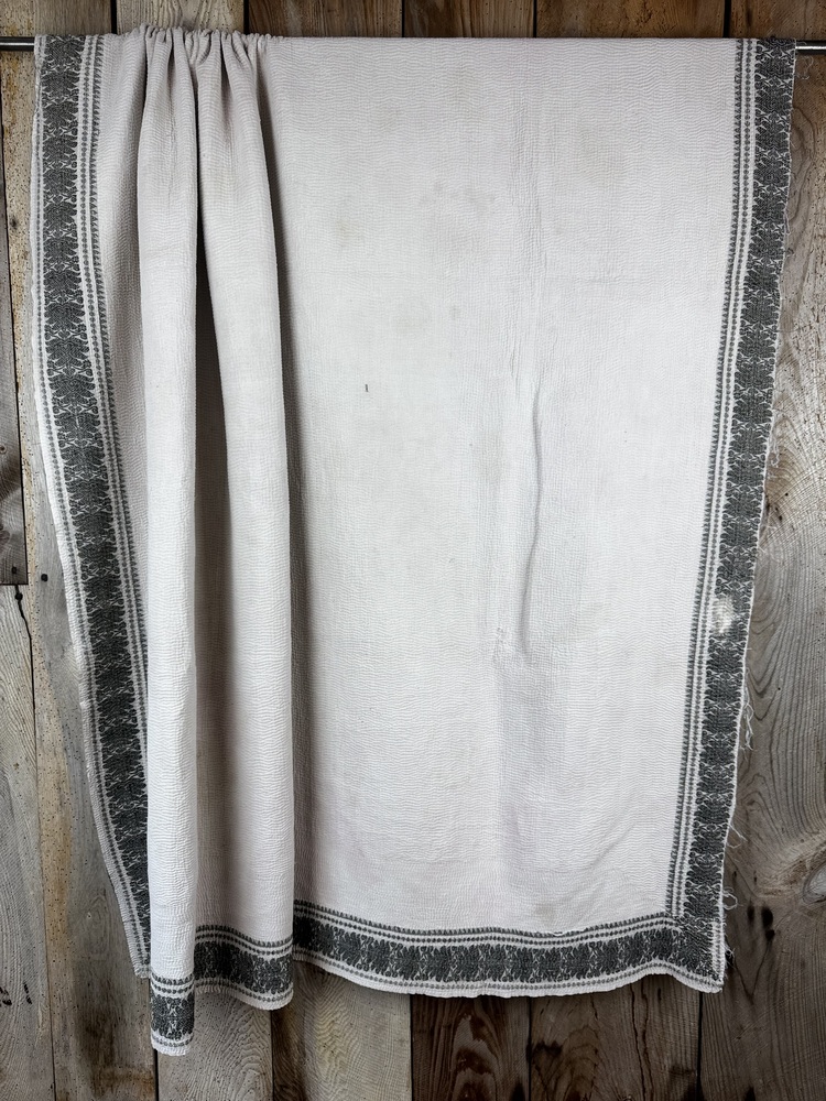 Exquisite vintage Kantha quilt featuring authentic hand-stitched Indian patchwork, responsibly sourced and perfect as unique homeware.