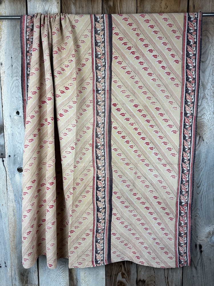 Exquisite vintage Kantha quilt featuring authentic hand-stitched Indian patchwork, responsibly sourced and perfect as unique homeware.