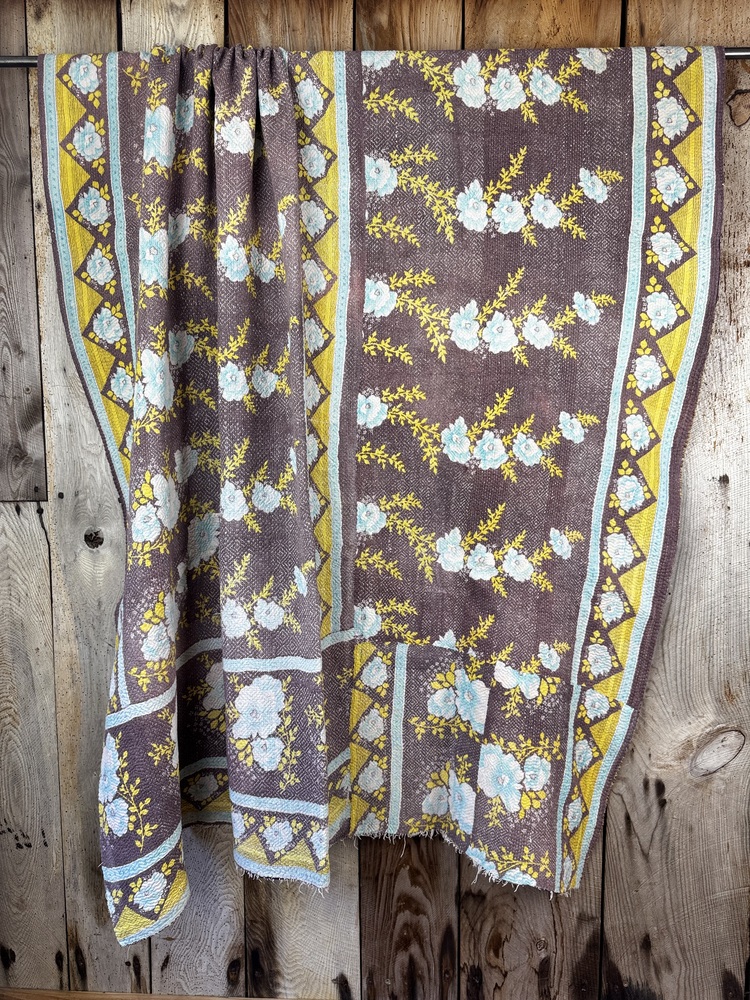 Exquisite vintage Kantha quilt featuring authentic hand-stitched Indian patchwork, responsibly sourced and perfect as unique homeware.