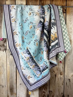 Exquisite vintage Kantha quilt featuring authentic hand-stitched Indian patchwork, responsibly sourced and perfect as unique homeware.