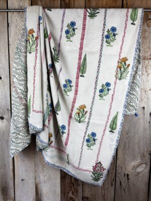 Exquisite vintage Kantha quilt featuring authentic hand-stitched Indian patchwork, responsibly sourced and perfect as unique homeware.