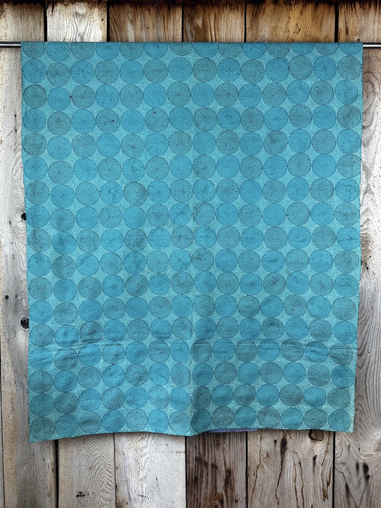 Silk scarf made from hand-stitched recycled sari silk.